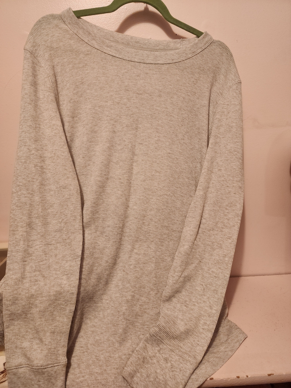 GAP Light Heather Gray Thermal Long Sleeve Top